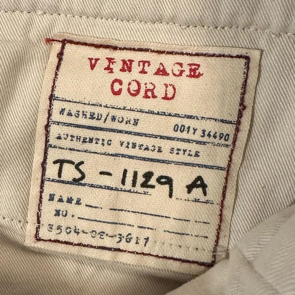 J.CREW Men's 36 X 32 Regular Brown Flat Front Vintage Cords
